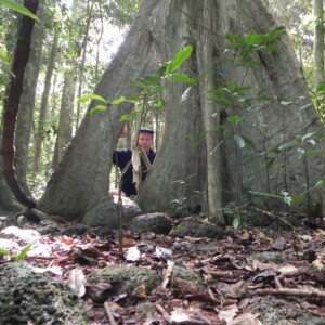 Big tree and me to see size of roots
