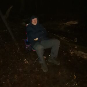 Am Lagerplatz an der Dahme gemütlich im Stuhl :-)