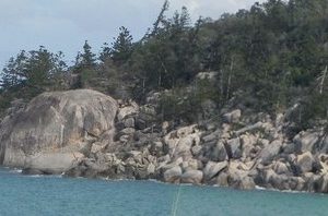 cropped Magnetic Island Rocky Bay beach look east panorama view