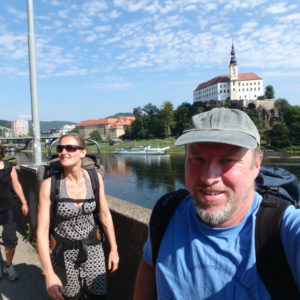 Selfi von Jens An der Elbe in Decin vor dem Schloss