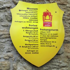 Goslar Festungsturm Hinweisschild