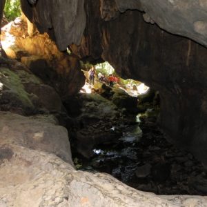 Kuba Vinales Reitrunde Höhle Ausgang Gruppe
