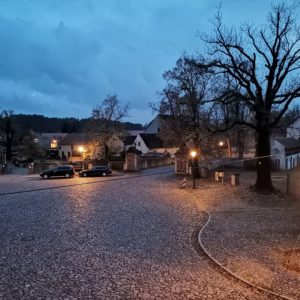 Blick aus der Alten Schule Dorfplatz in Fürstlich Drehna