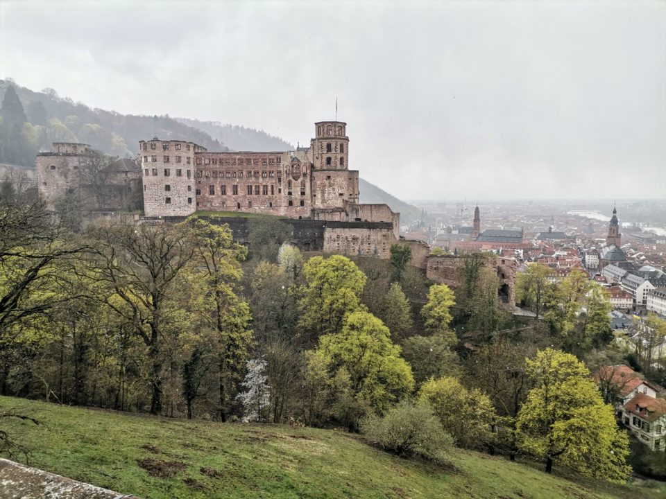 Heidelberg Blick auf Schloss Park