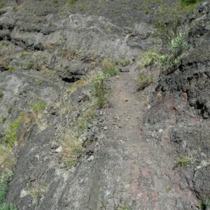 Der Pfad an der Steilwand