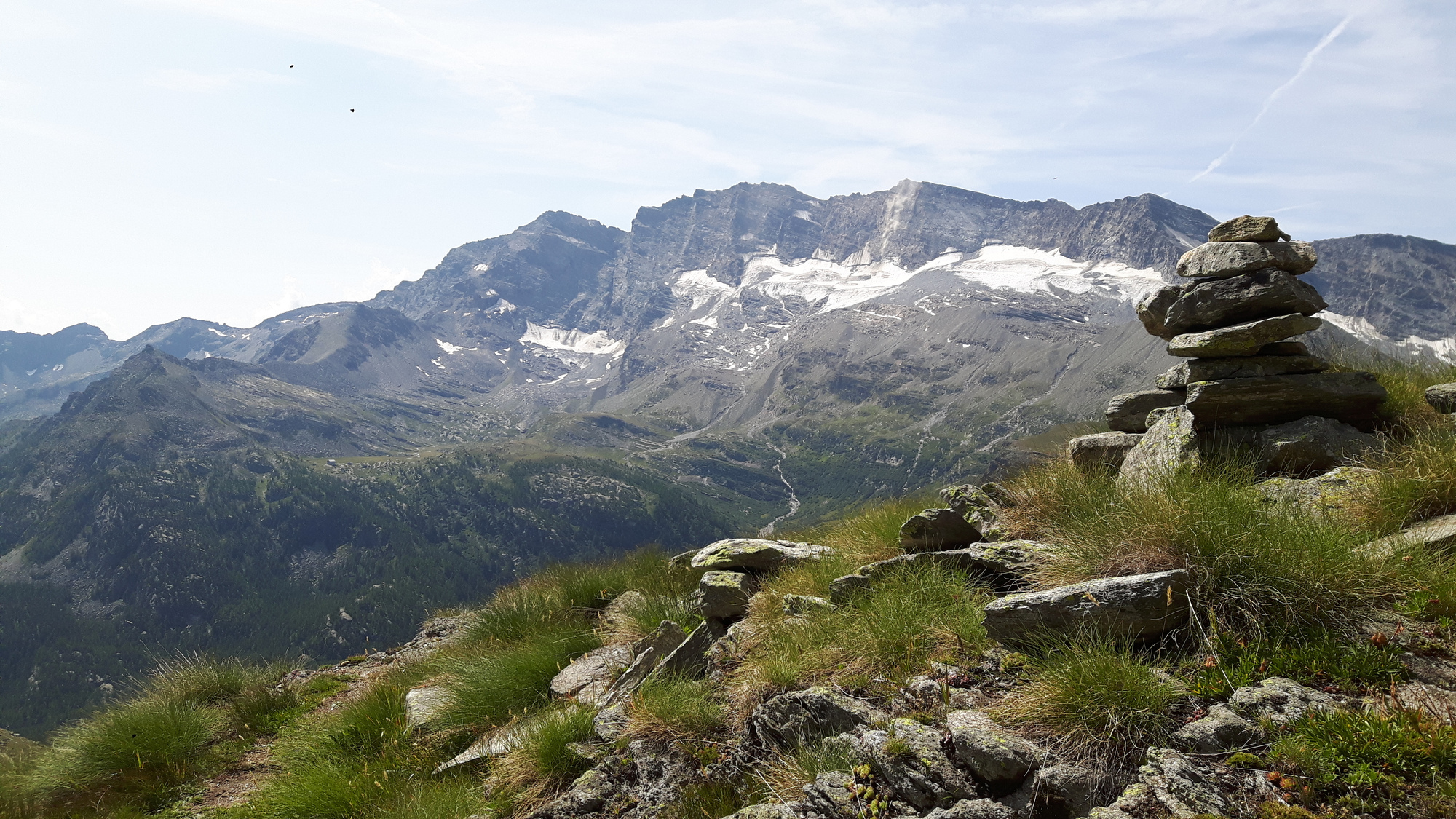 Panoramablick auf die Schneefelder an der Levanna