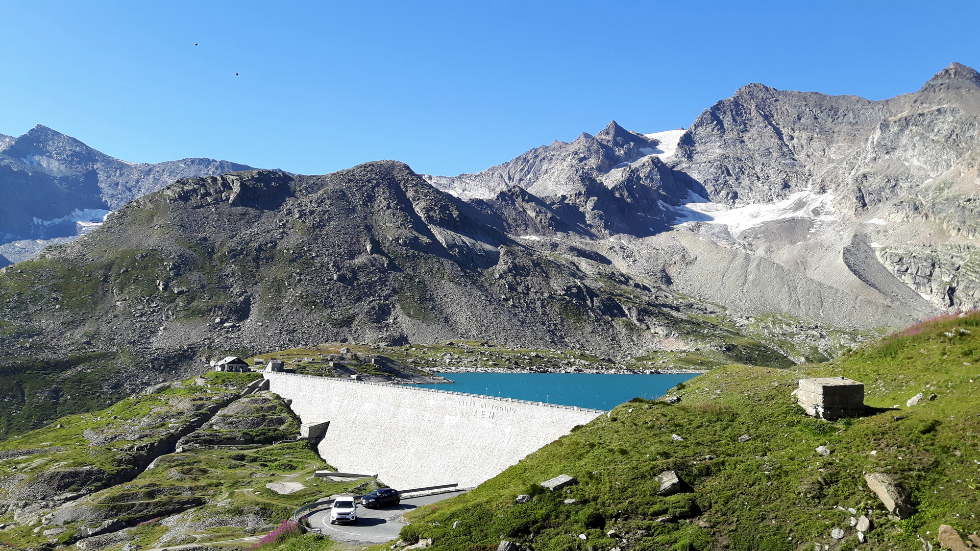 Blick auf den Stausee Lago Serrù