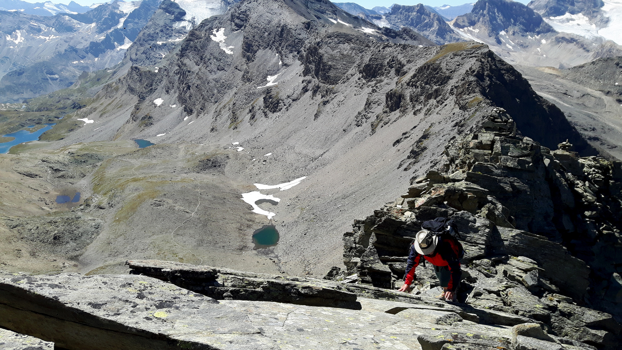 die Schlüsselstelle auf dem Grat zum Punta Leynir
