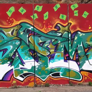 Graffiti an Betonwand am Weg - The Old Farm Asfodeli Sardinien