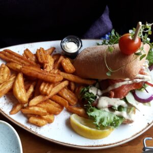 Mittagessen Burger Maribo