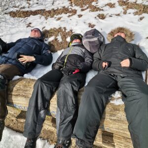 Eis Müggelsee und drei erschöpfte Krieger ;-)