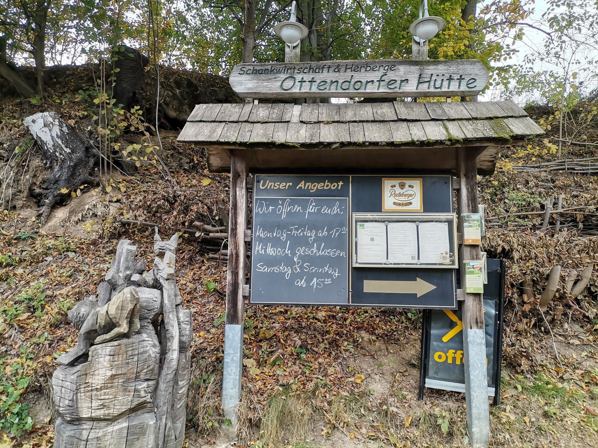 Hinweisschild der Ottendorfer Hütte
