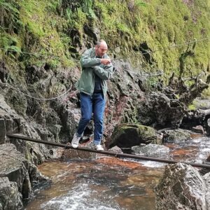 Dirk am Bergsteig zum Wasserfall Grey Mare's Tail