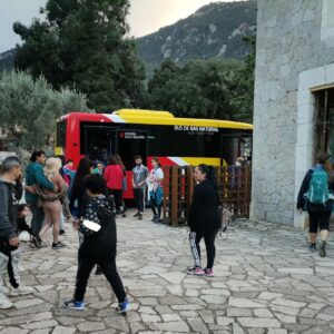 Ankunft in Lluc mit dem Minibus