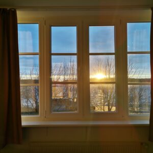 Morgenblick aus dem Zimmer im Hotel in Neuruppin