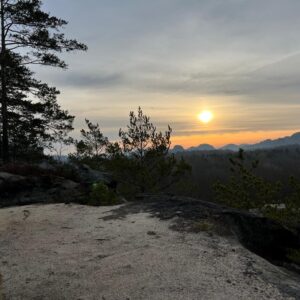 Auf dem Felsen Abendsonne